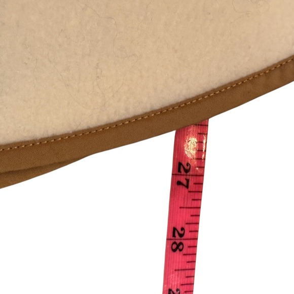 J.Crew Womens XL Fleece Pullover Quilted Snap Neck Asymmetrical Cream Tan - Picture 7 of 7